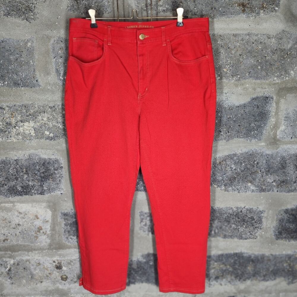 RALPH LAUREN Jeans Co sz 12 red stretch denim crop skinny pants jeans